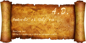 Ambrózi Dóra névjegykártya